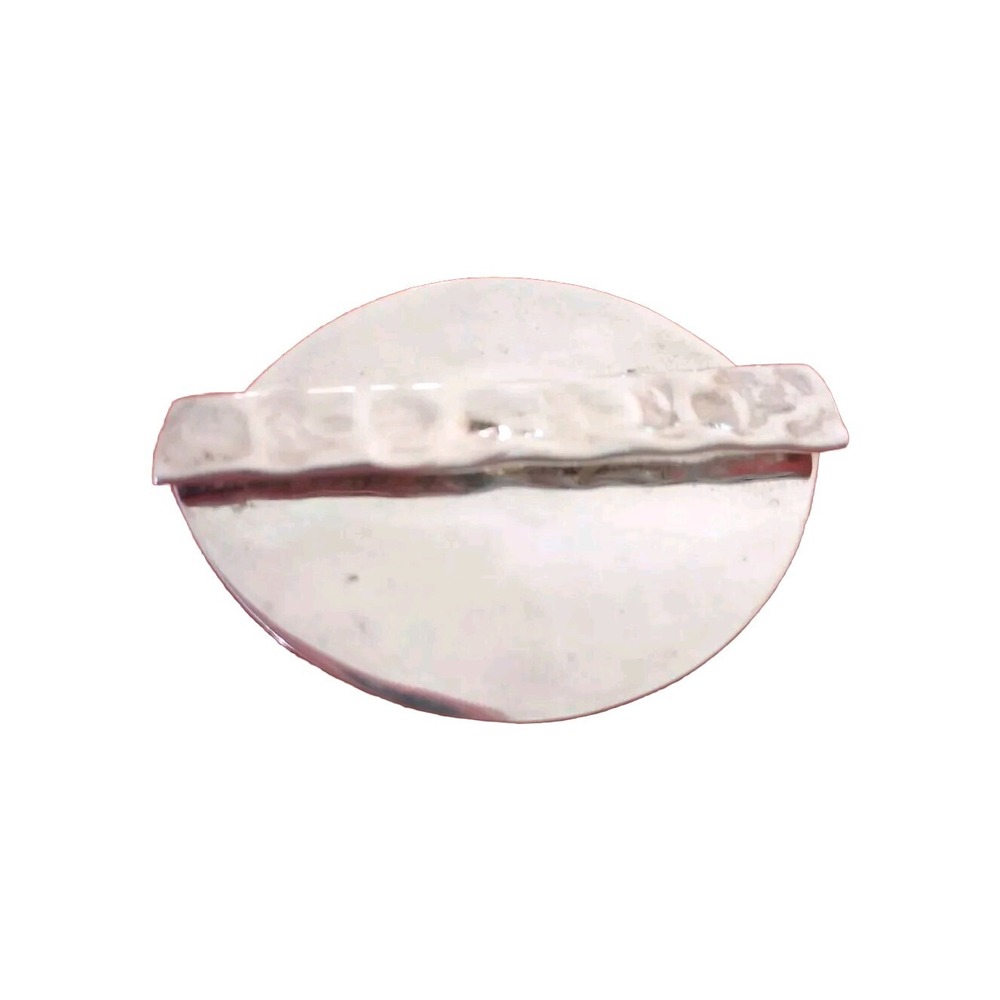 Sterling Silver Designer Pearce Modernist Abstract Oval Lapel Pin Stamped EUC